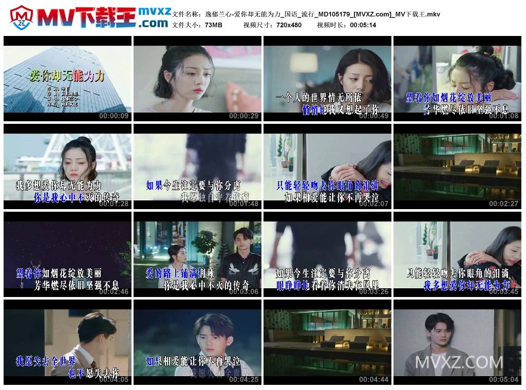 逸郁兰心-爱你却无能为力_国语_流行_MD105179